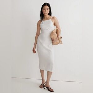 Madewell Goldie Midi Dress White Linen Size 0